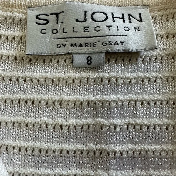 St. John collection by Marie Gray Two Piece Set Cream Blazer Jacket With Skirt
